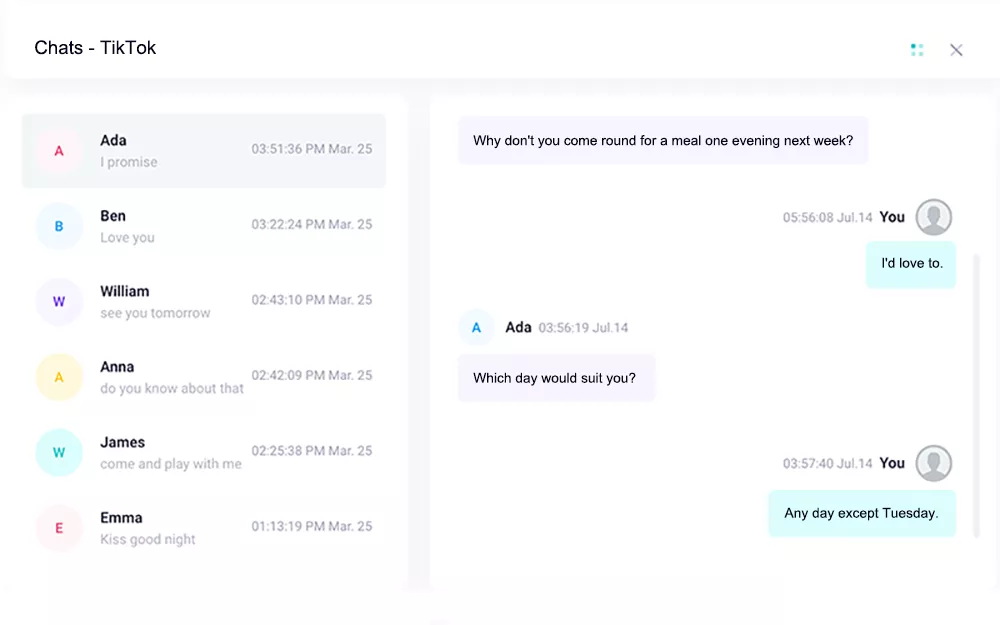 Spy on TikTok Chat Messages