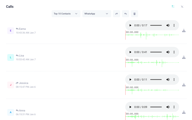 Automatically record WhatsApp calls