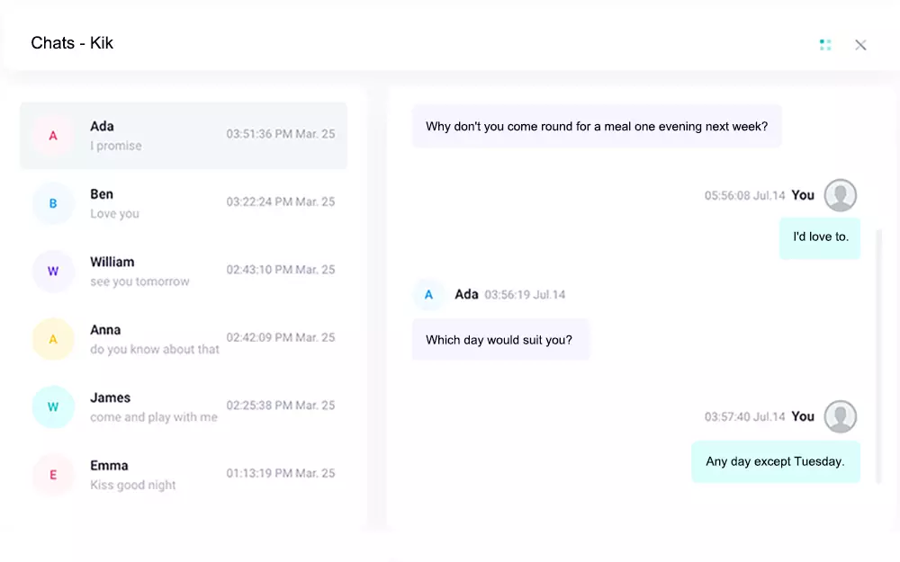 Spy on Kik messages