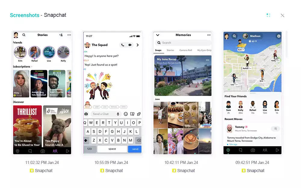 Spy on Snapchat photos/videos