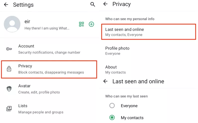 Turn off Last Seen On WhatsApp