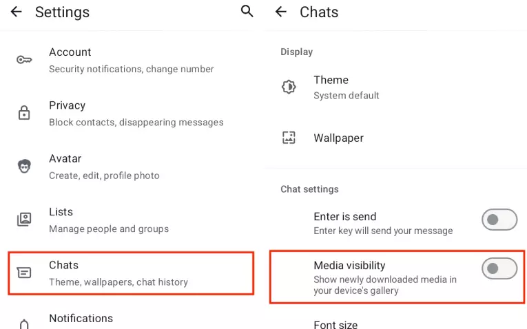 Turn off Media visibility
